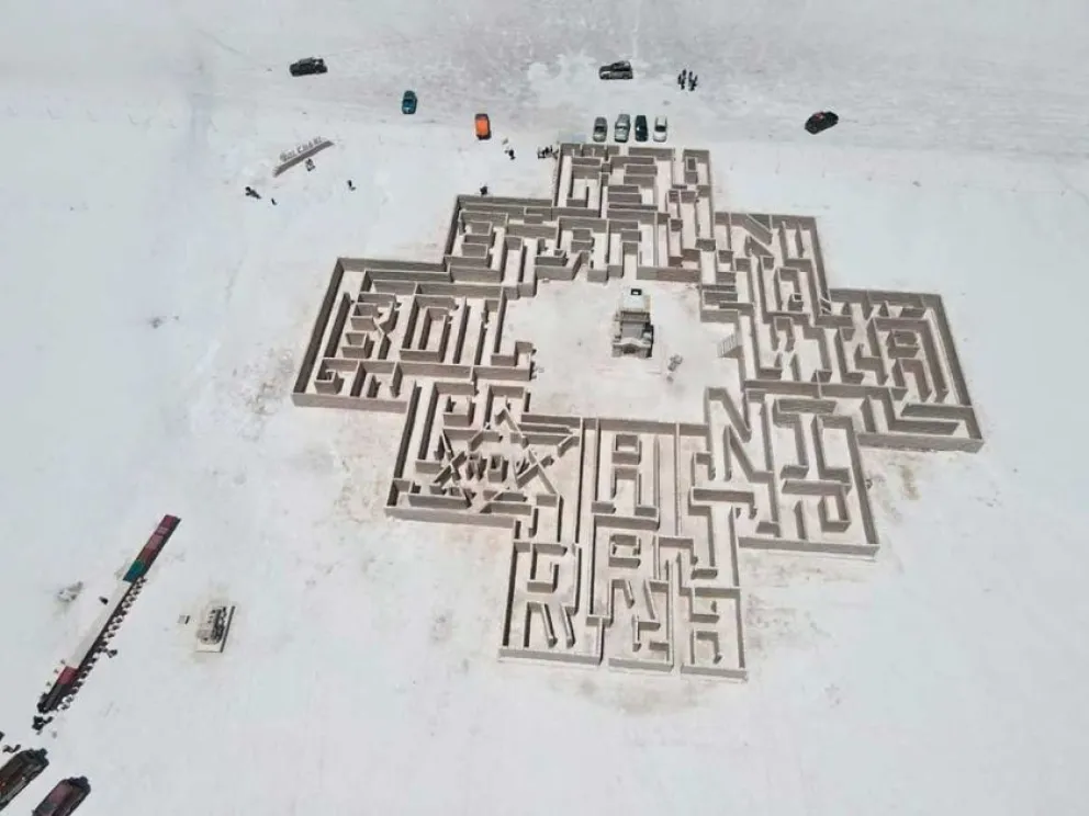Vista aérea del laberinto que se encuentra cerca de la ciudad de Uyuni. Foto: GAM Uyuni