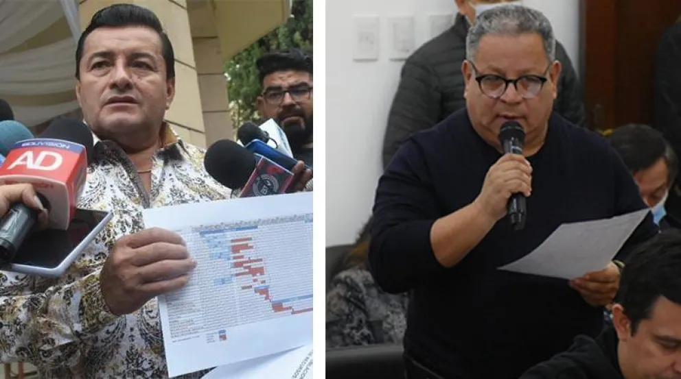 El alcalde de Santa Cruz de la Sierra, Jhonny Fernández y el exsecretario del SAT, Mario Centellas. Foto: Los Tiempos - GAMSC