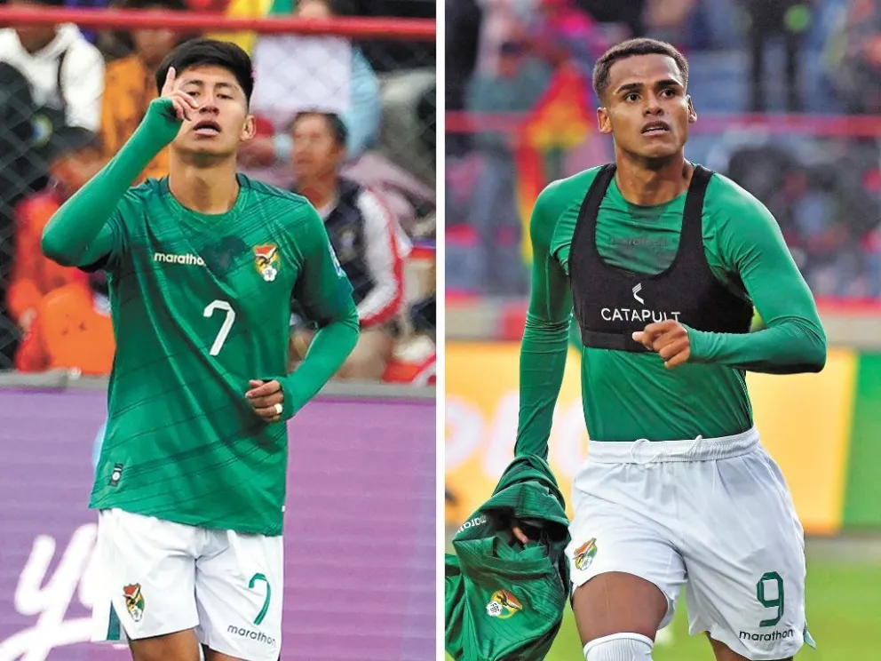 Miguel Terceros y Enzo Monteiro, promesa de gol en la Selección nacional. Fotos: APG