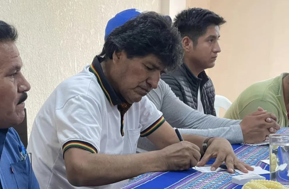 Evo Morales, este jueves, en el Trópico de Cochabamba. Foto: RKC