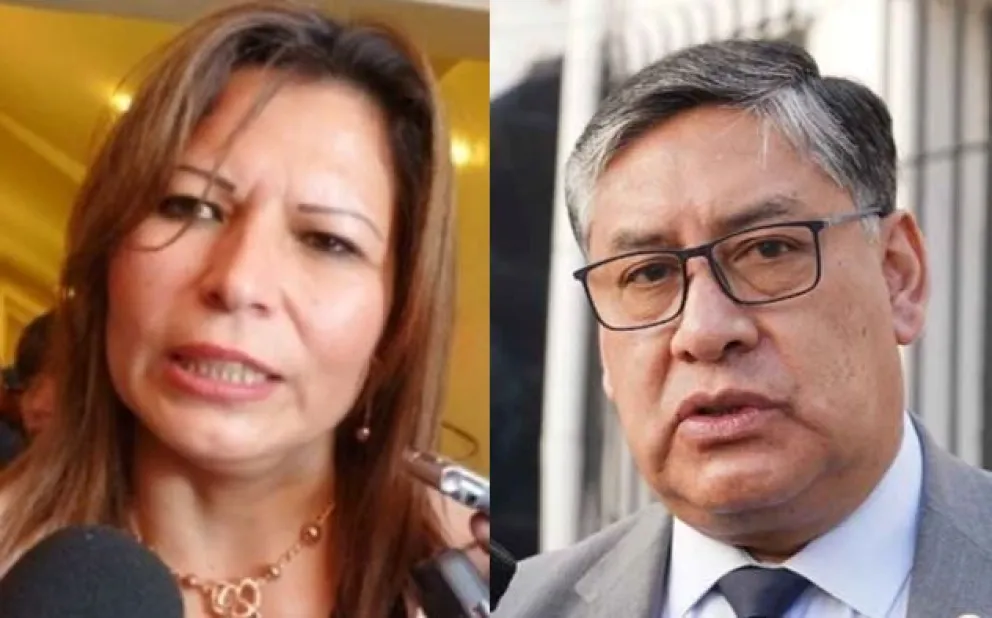 La exfiscal de Tarija, Sandra Gutiérrez, y el fiscal general del estado, Juan Lanchipa. Foto: Composición