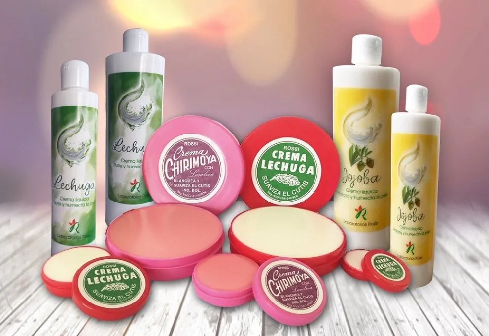 Las tradicionales cremas Lechuga y Chirimoya, 55 años cuidando la piel de los bolivianos. Foto: Laboratorios Rossi