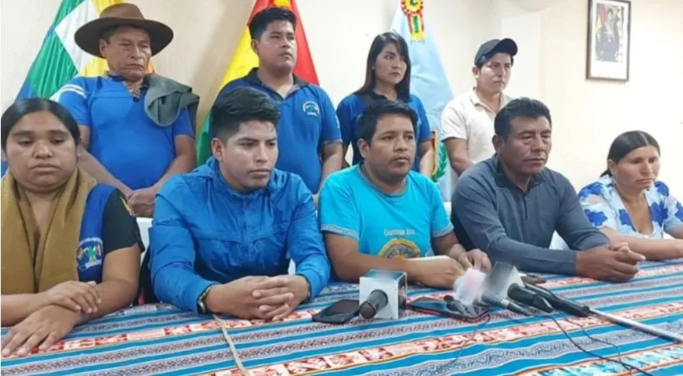 Dirigentes cocaleros en una conferencia de prensa anterior. Foto: Red Uno