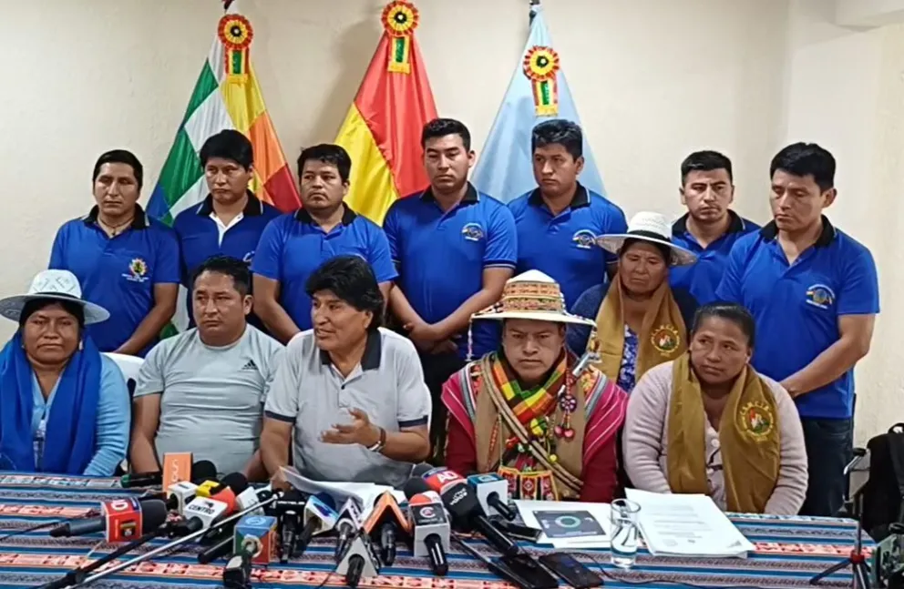 Evo Morales durante la conferencia de este martes. Foto: Captura de video