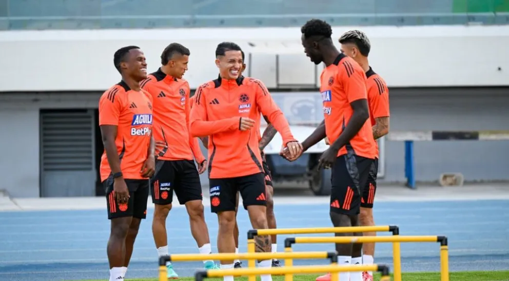 Los jugadores cafeteros durante su práctica del martes en el Capriles. Foto: Selección Colombiana.