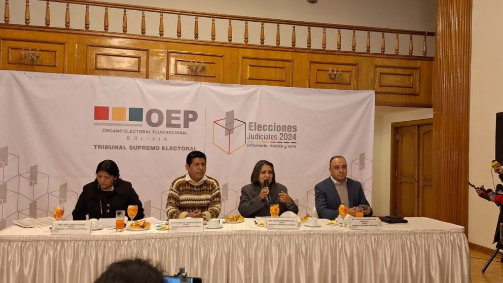 Presentación del proceso electoral de elección de autoridades judiciales. Foto: M. Belmonte