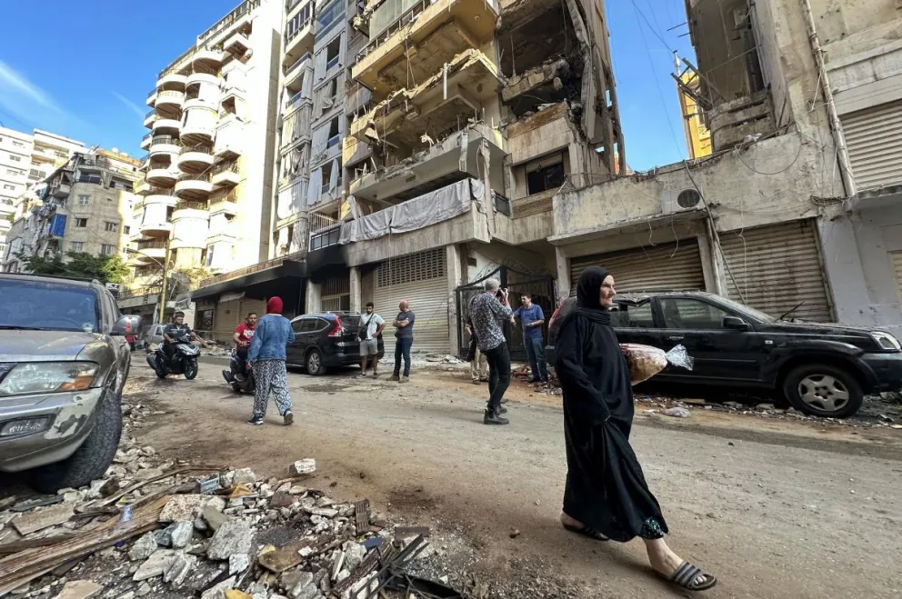 Edificios dañados por un ataque israelí en Beirut.  Foto: EFE