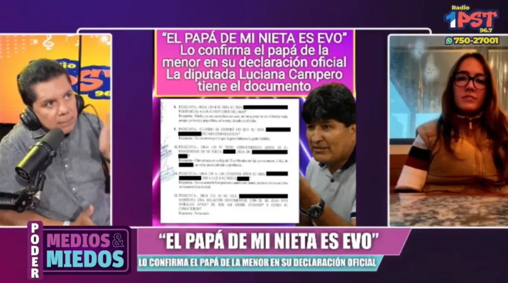 La diputada Luciana Campero en entrevista con Poder, medios y miedos muestra un video del intento de secuestro a una menor que coincide con el caso indagado. Foto: captura