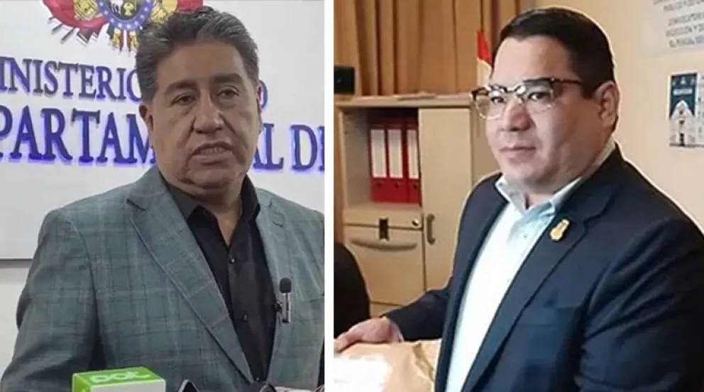 Los fiscales de La Paz, William Alave (Izq) y de Santa Cruz, Roger Mariaca, son cuestionados por la oposición. Foto: Agencias