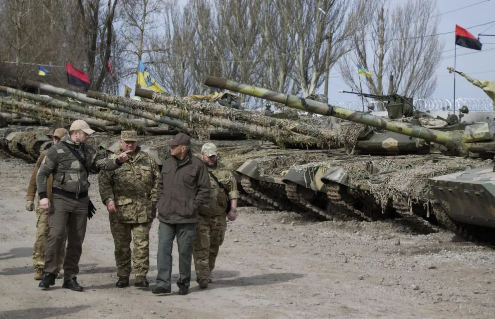 Tanques ucranianos en una imagen de archivo. Foto: EFE
