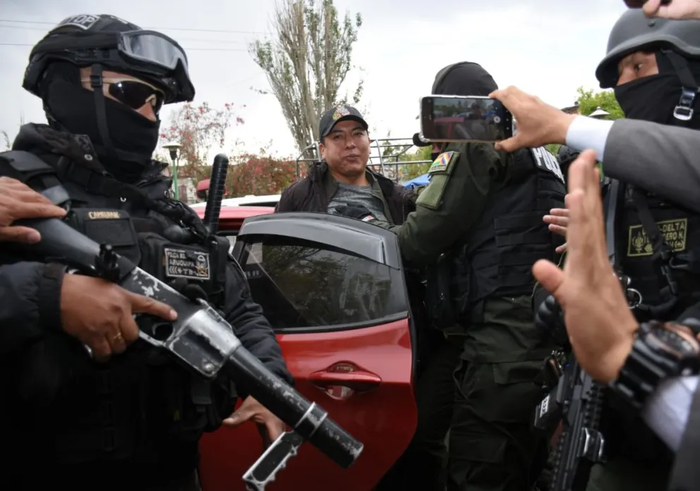El excívico de Potosí, Marco Pumari, llega a la ciudad de La Paz. Foto: APG