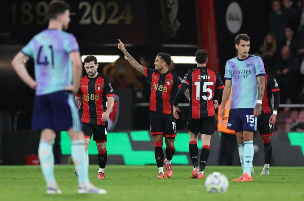 El festejo de los jugadores del Bournemouth luego del segundo tanto. Foto: Sports