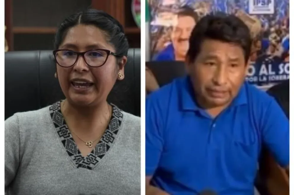 La alcaldesa de El Alto, Eva Copa, y el dirigente "evista" Ponciano Santos. Foto: radio Kollasuyo