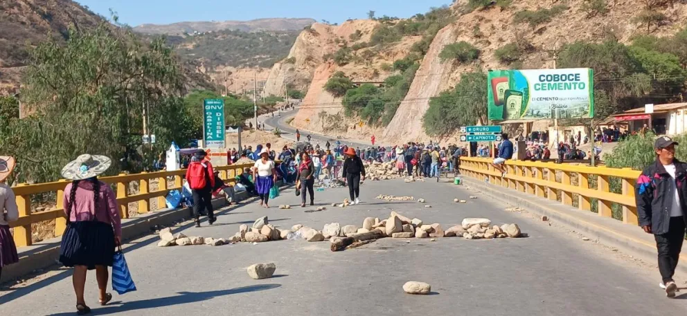 Bloqueo en el Trópico de Cochabamba Foto: RRSS