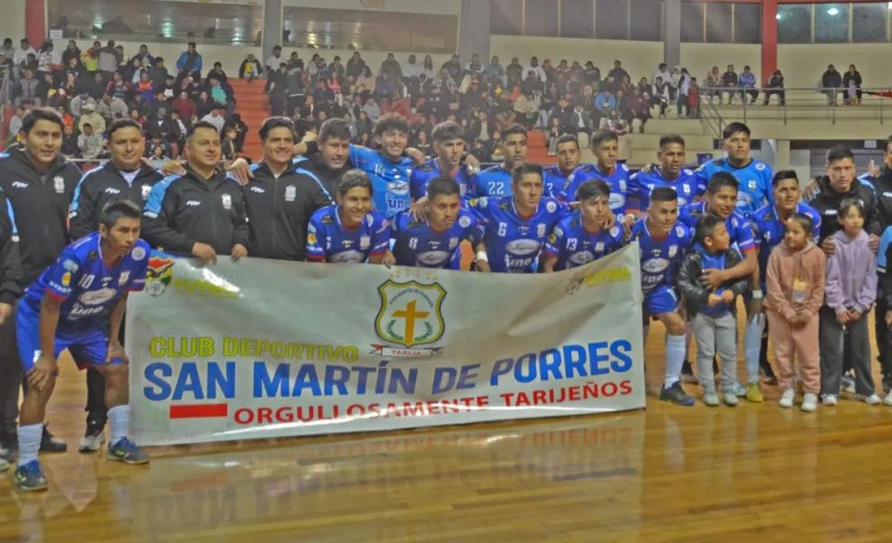 Los jugadores del club tarijeño que logró su pase de ronda. Foto: San Martín de Porres.