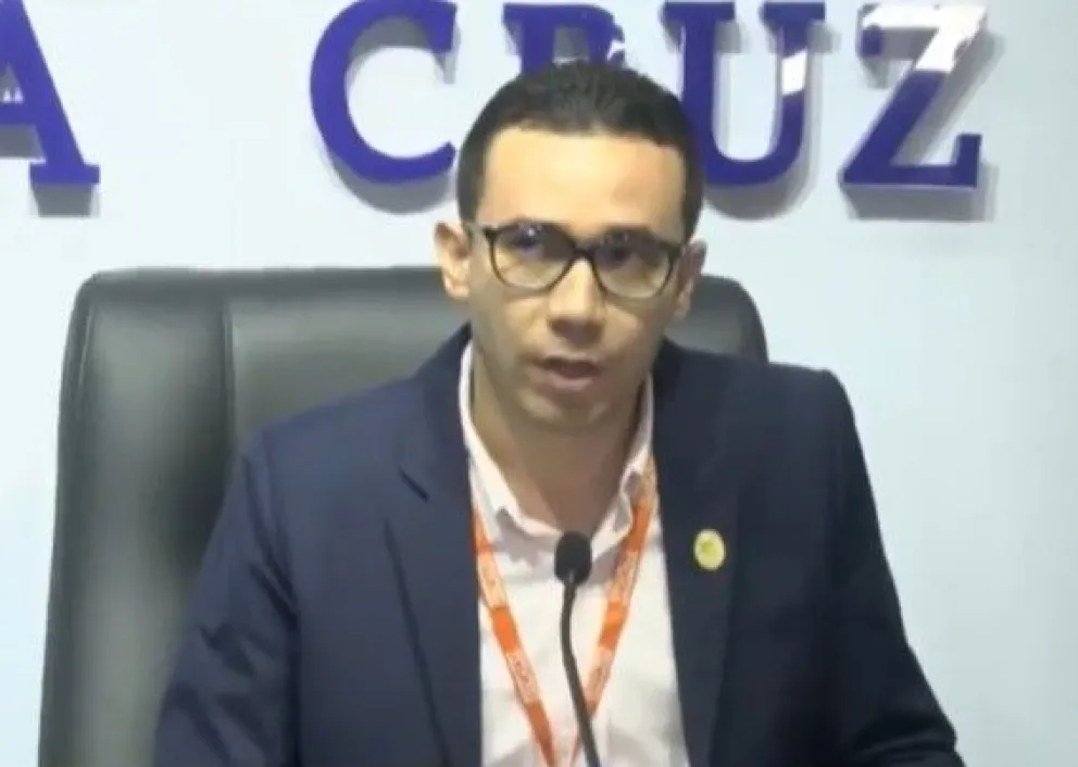 Alberto Zeballos, fiscal departamental de Santa Cruz, en conferencia de prensa. Foto: captura