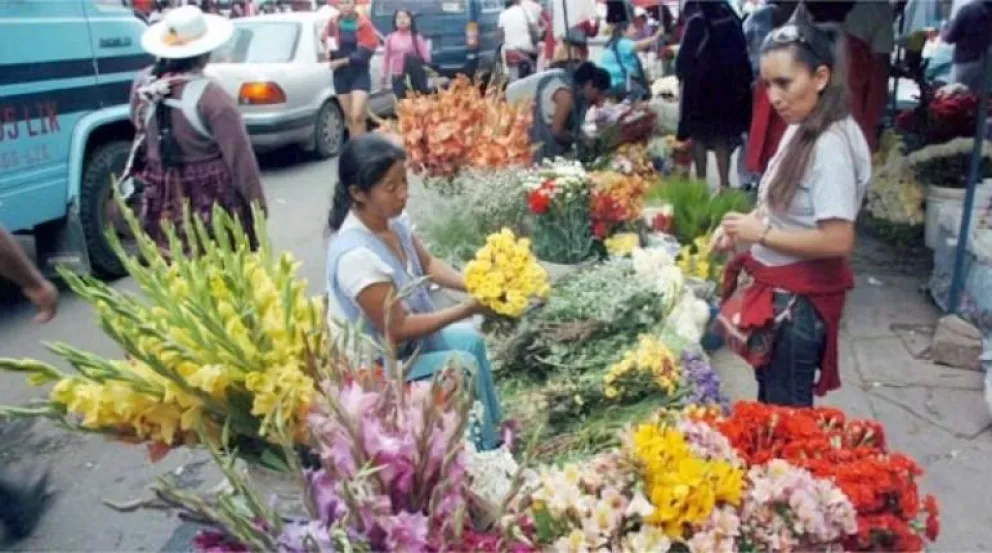 Una venta de flores en Cochabamba. Foto: Los Tiempos (referencial)