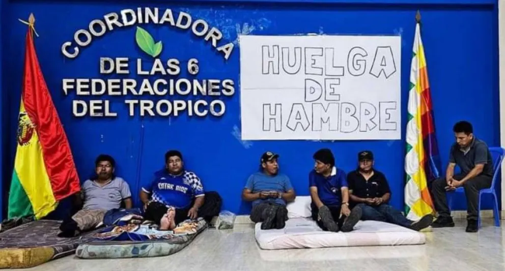 El expresidente Evo Morales en una huelga de hambre en el trópico de Cochabamba. Foto: Captura