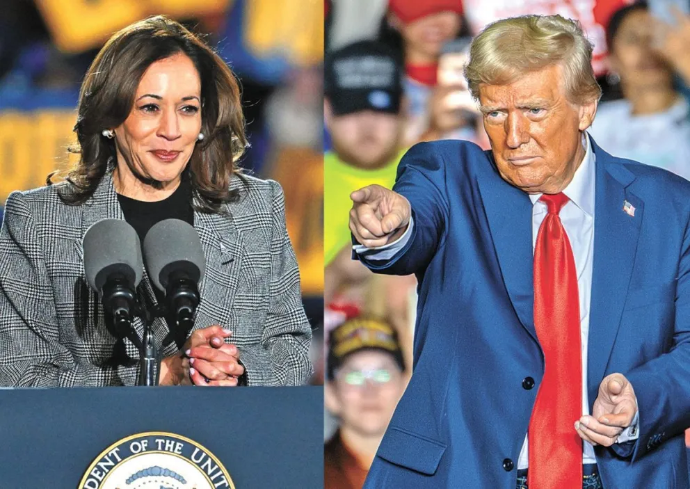 La vicepresidenta Kamala Harris y el expresidente Donald Trump. Fotos: EFE  