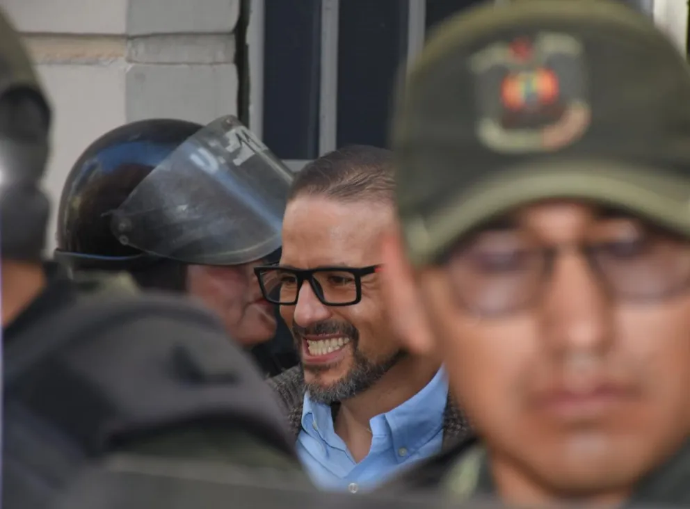 Luis Fernando Camacho, gobernador electo de Santa Cruz, cuando acudía al juicio por el caso Golpe I. Foto: APG