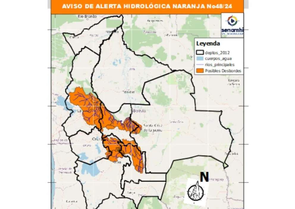 Senamhi pidió precaución por "ascensos repentinos de nivel con posibles desbordes". Foto: ABI  