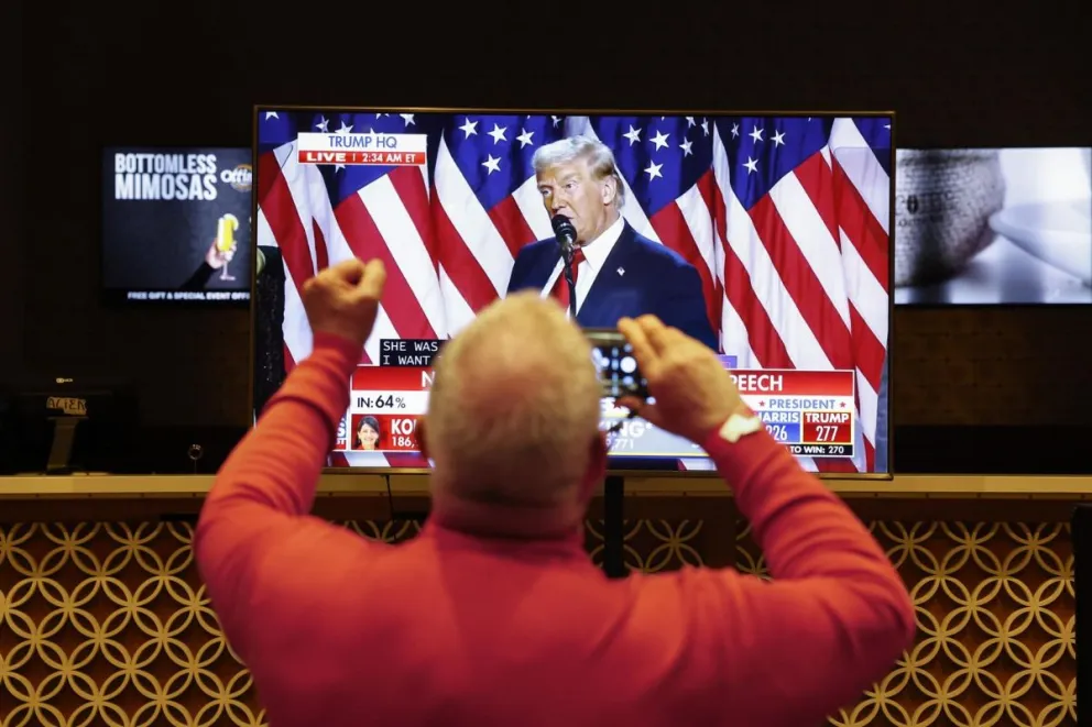 Seguidores de Donald Trump celebran en Las Vegas. Foto: EFE
