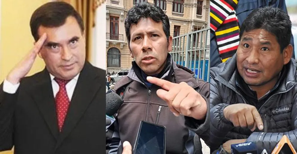 Juan Ramón Quintana, Humberto Claros y Ponciano Santos