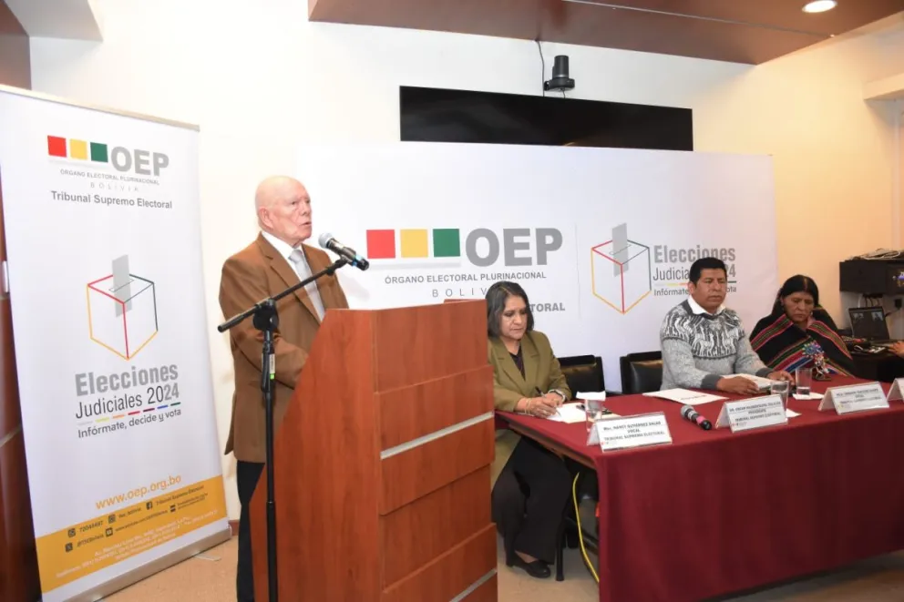 El presidente del TSE, Oscar Hassenteufel, este viernes. Foto: APG 