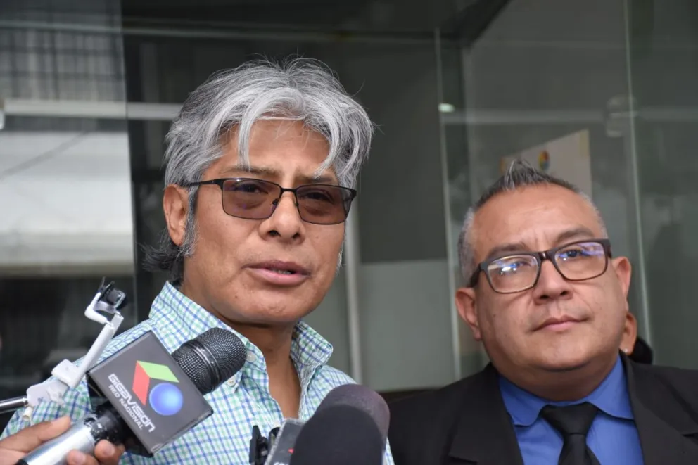 Wilfredo Chávez y Nelson Cox, abogados del expresidente Evo Morales. Foto APG
