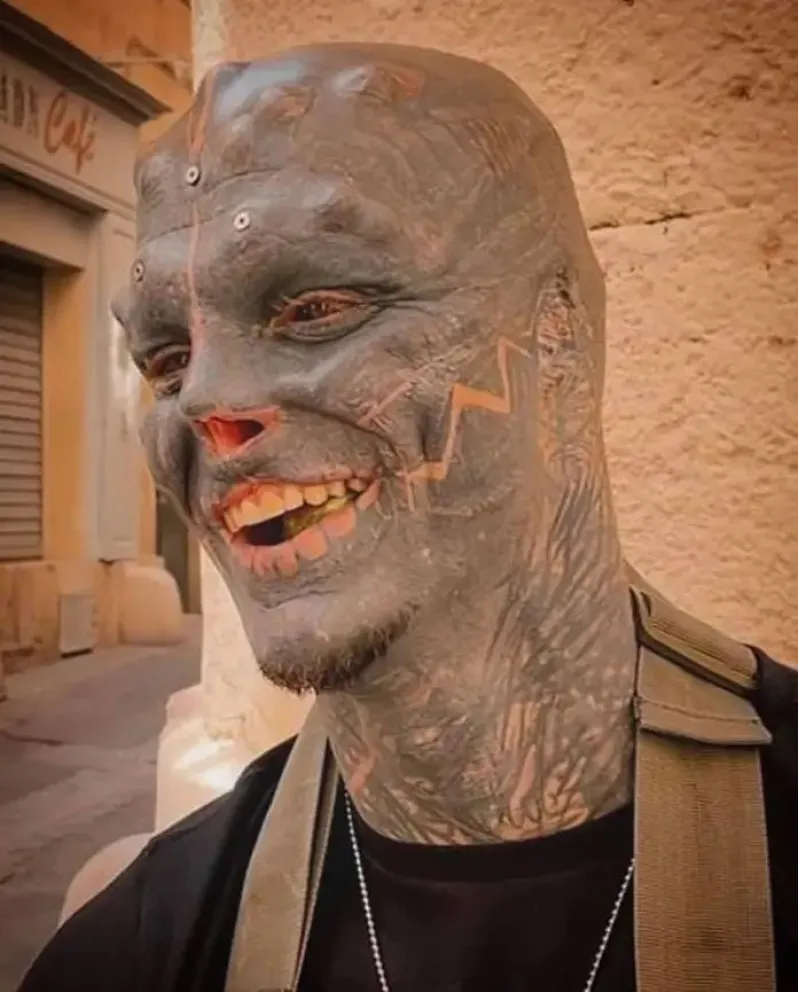 Diablo Preto, uno de los invitados de la convención de arte corporal. Foto: AMUN