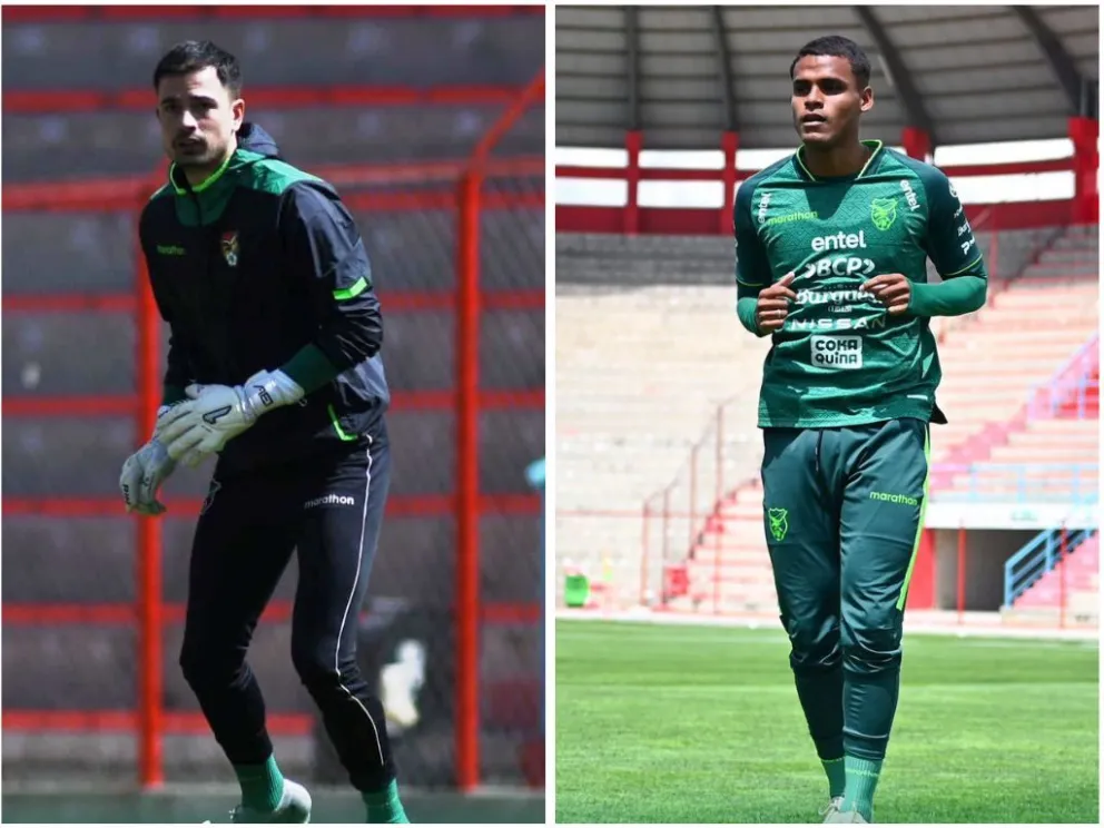 Guillermo Viscarra y Enzo Monteiro que apuntan a jugar el jueves en Guayaquil.. Fotos: FBF