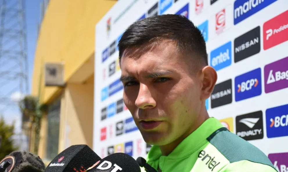 Cuéllar durante la zona mixta de este sábado en Achumani, Foto: APG.