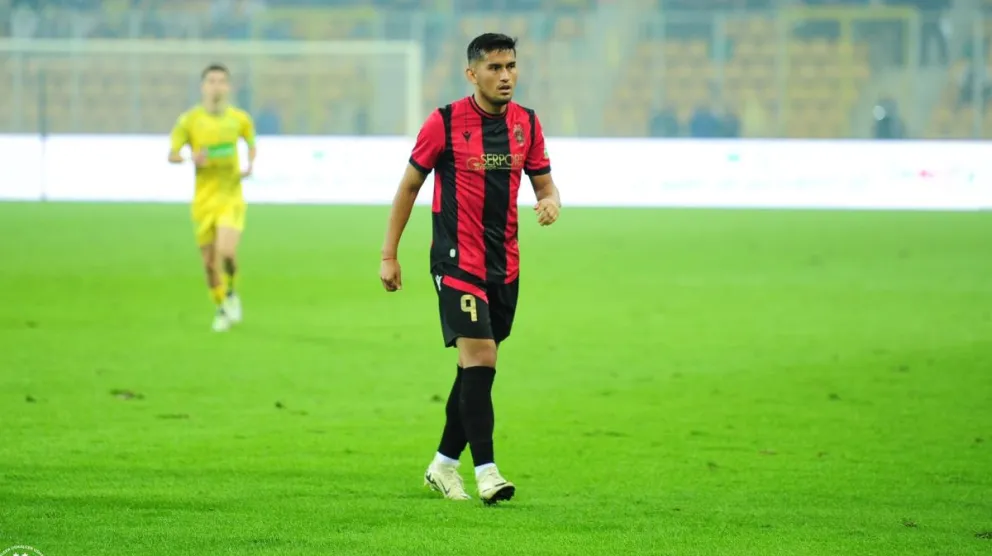 Terrazas durante el partido de este sábado. Foto: USM Alger.