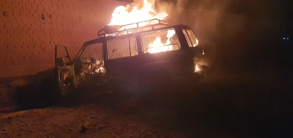 El vehículo que fue incinerado. Foto: MdD