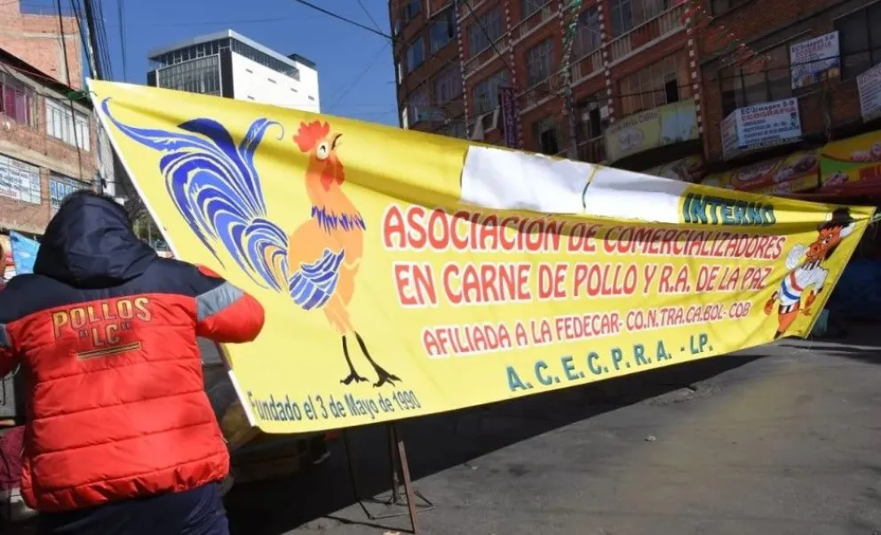 Los carniceros de La Paz en una protesta en octubre. Foto: Visión 360