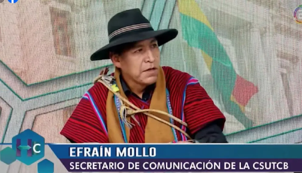  Efraín Mollo, secretario de Comunicación de la Csutcb. Foto: ABI 