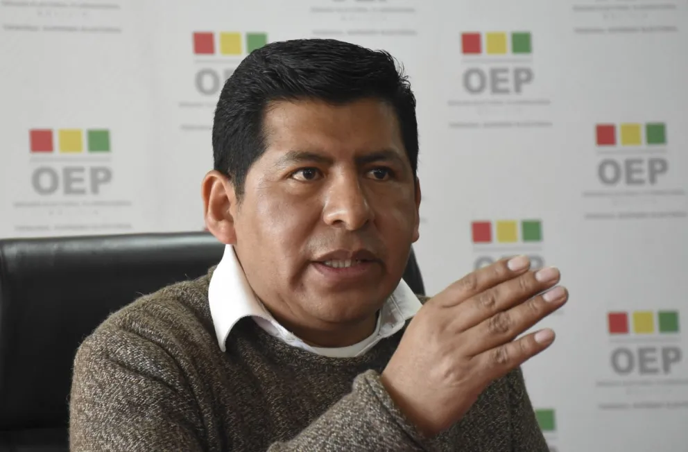 El vocal Tahuichi, en una anterior conferencia de prensa. Foto: APG