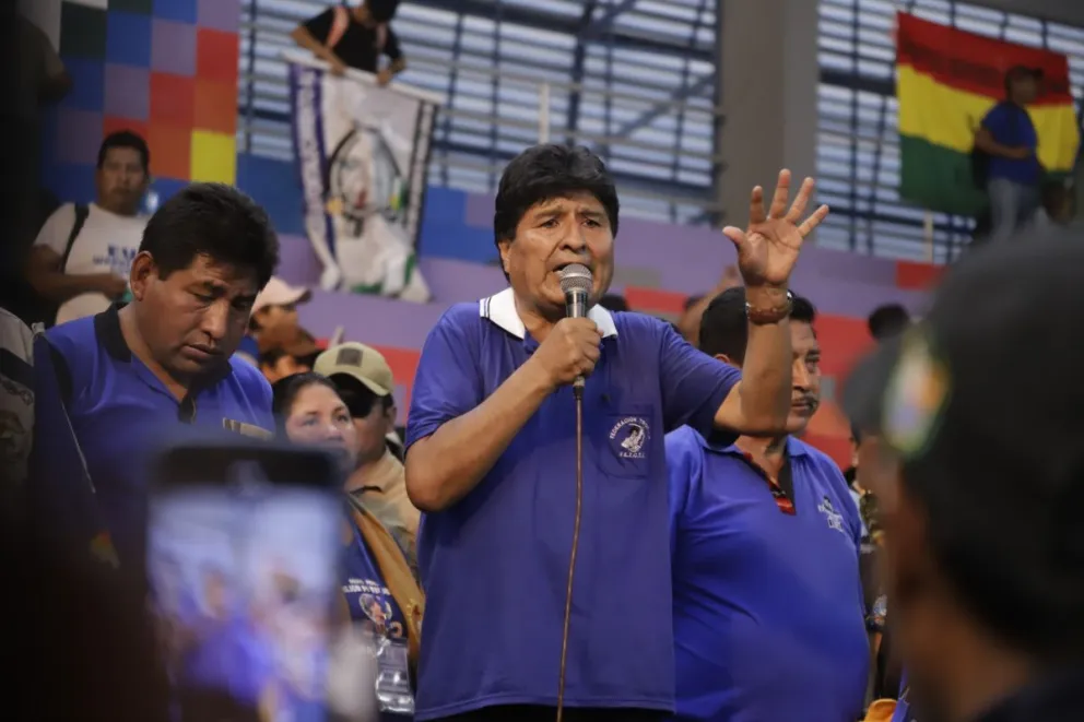 Evo Morales, durante una evento del MAS. Foto: APG