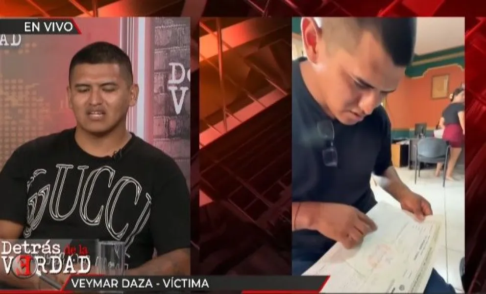 Veymar Daza, la víctima de estafa. Foto: captura