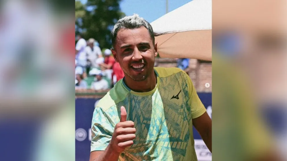 Hugo Dellien celebra tras su victoria en Uruguay. Foto: ATP Challenger Tour.