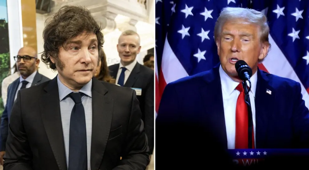 Javier Milei y el presidente electo de EEUU, Donald Trump. Foto: EFE