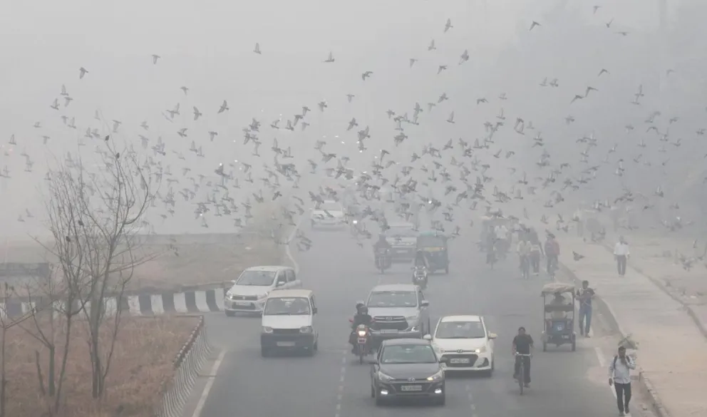 Un registro de la contaminación en la capital de India. Foto: EFE