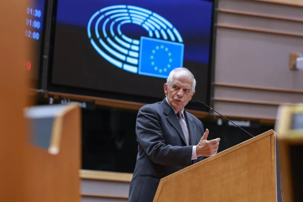 El Alto Representante de la Unión para Asuntos Exteriores, Josep Borrell, durante un debate en sesión plenaria del Parlamento Europeo. Foto: EFE 