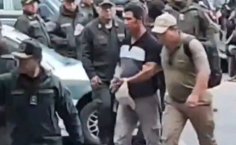 El dirigente evista Humberto Claros en la Felcc de La Paz. Foto: ANF