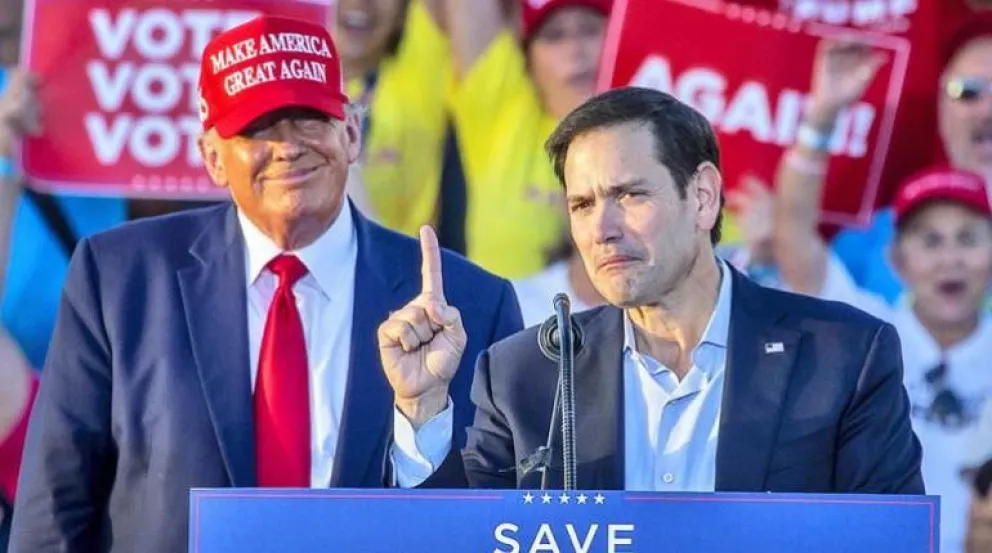 Donald Trump y Marco Rubio en un mitin en noviembre de 2022. Foto: EFE