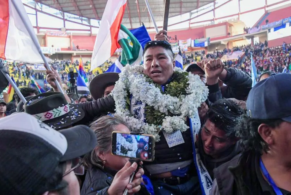García, después de ser elegido como presidente del MAS, en mayo pasado. Foto: APG