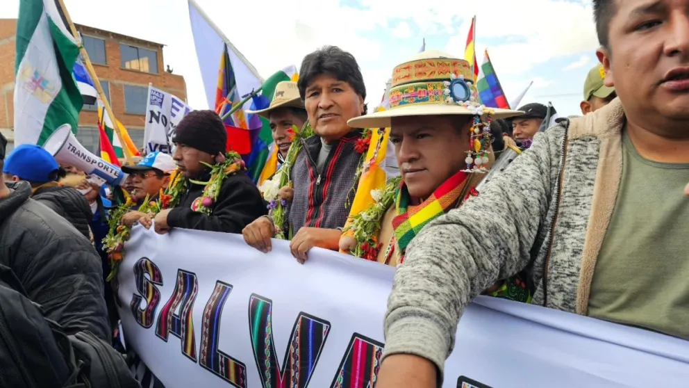 El expresidente Evo Morales durante la caminata Marcha para salvar Bolivia. Foto: Facebook Evo Morales