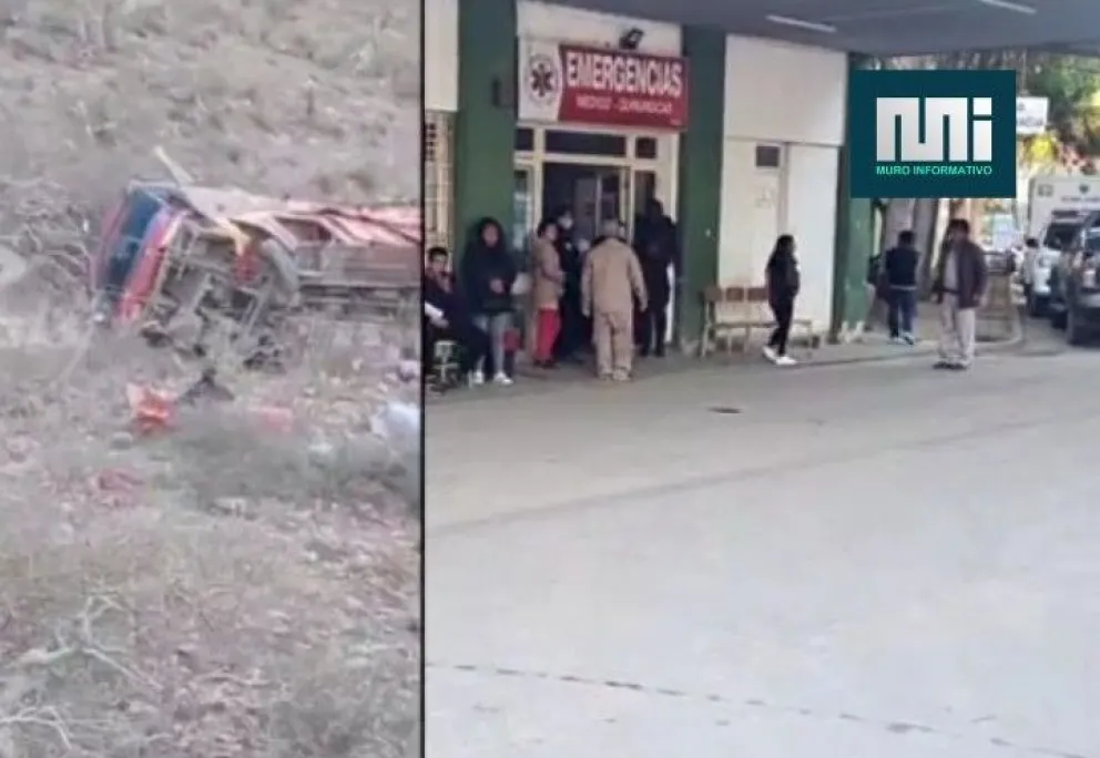 Una vista del bus que se embarrancó. Foto: El Muro Informativo