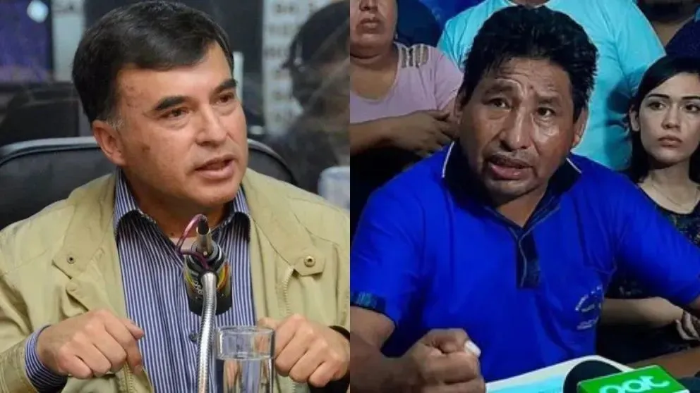 El exministro Juan Ramón Quintana y el dirigente campesino Ponciano Santos, ambos buscados por la Policía. Foto: Visión 360