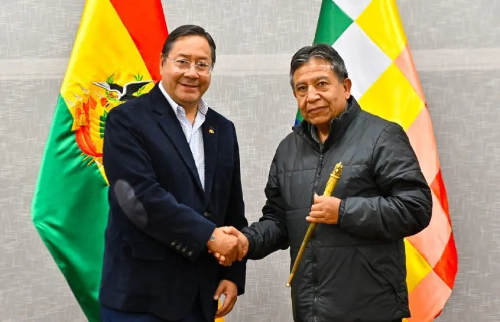 El presidente Luis Arce  y el vicepresidente David Choquehuanca. Foto: Facebook Luis Arce